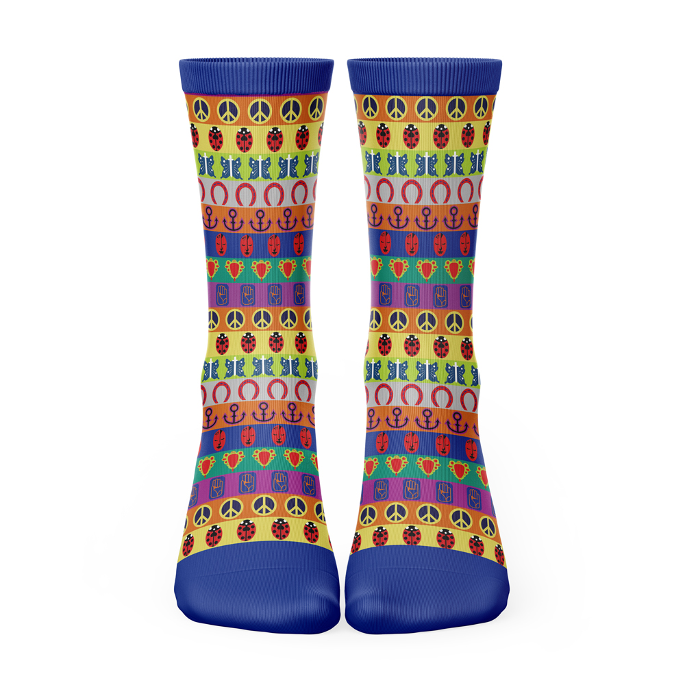all symbols pattern jojos bizarre adventure premium socks ana2207 6043 - Fandomaniax Store