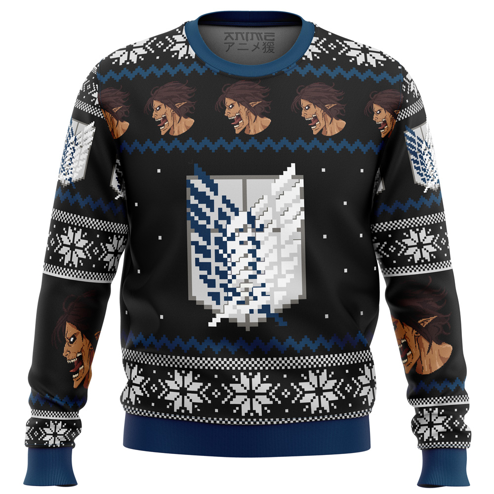 attack on titan survery corps ugly christmas sweater ana2207 2394 - Fandomaniax Store