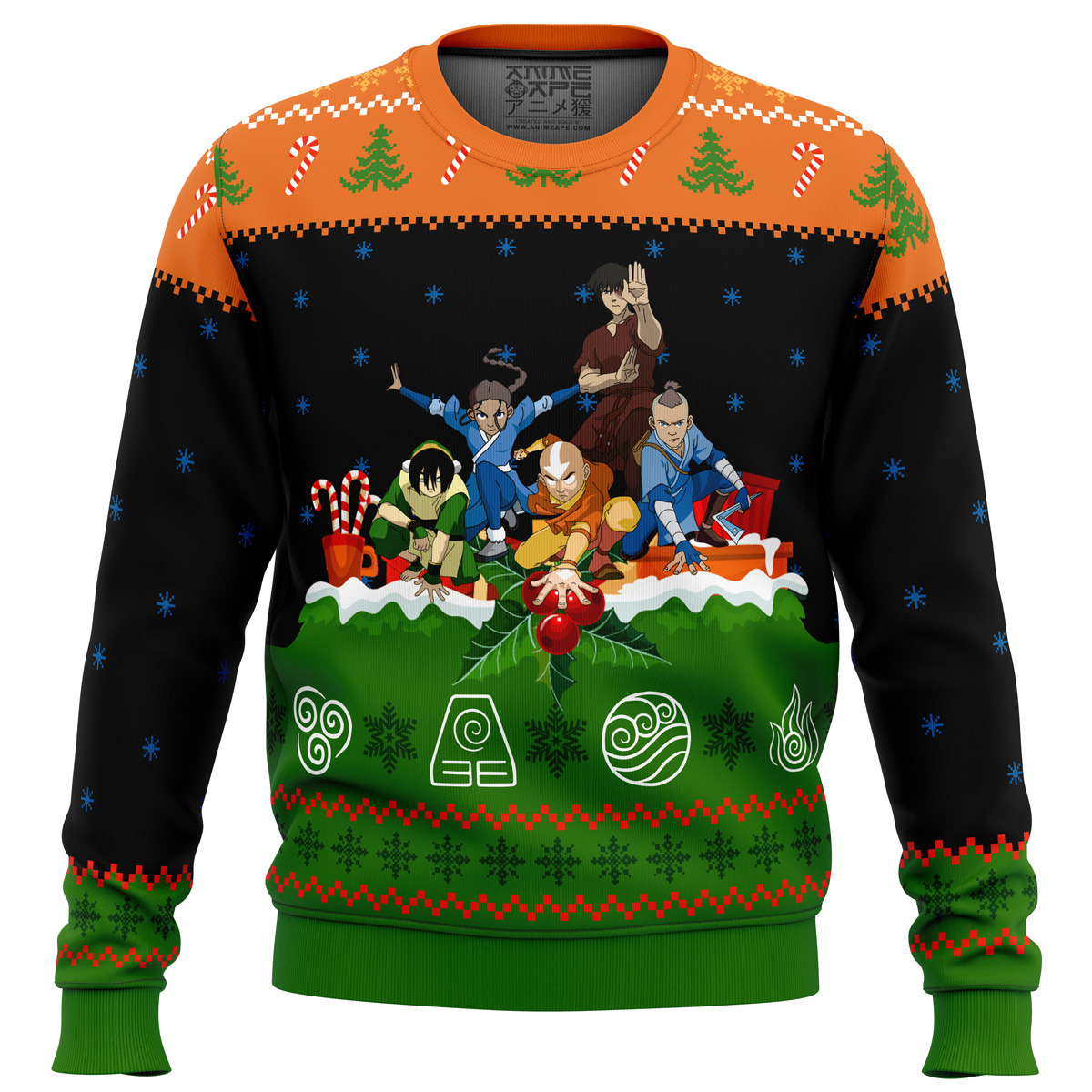 avatar the last airbender on the chimney top ugly christmas sweater ana2207 5069 - Fandomaniax Store