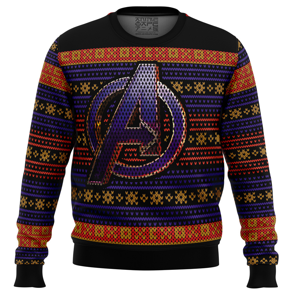 avengers logo ugly christmas sweater ana2207 2593 - Fandomaniax Store
