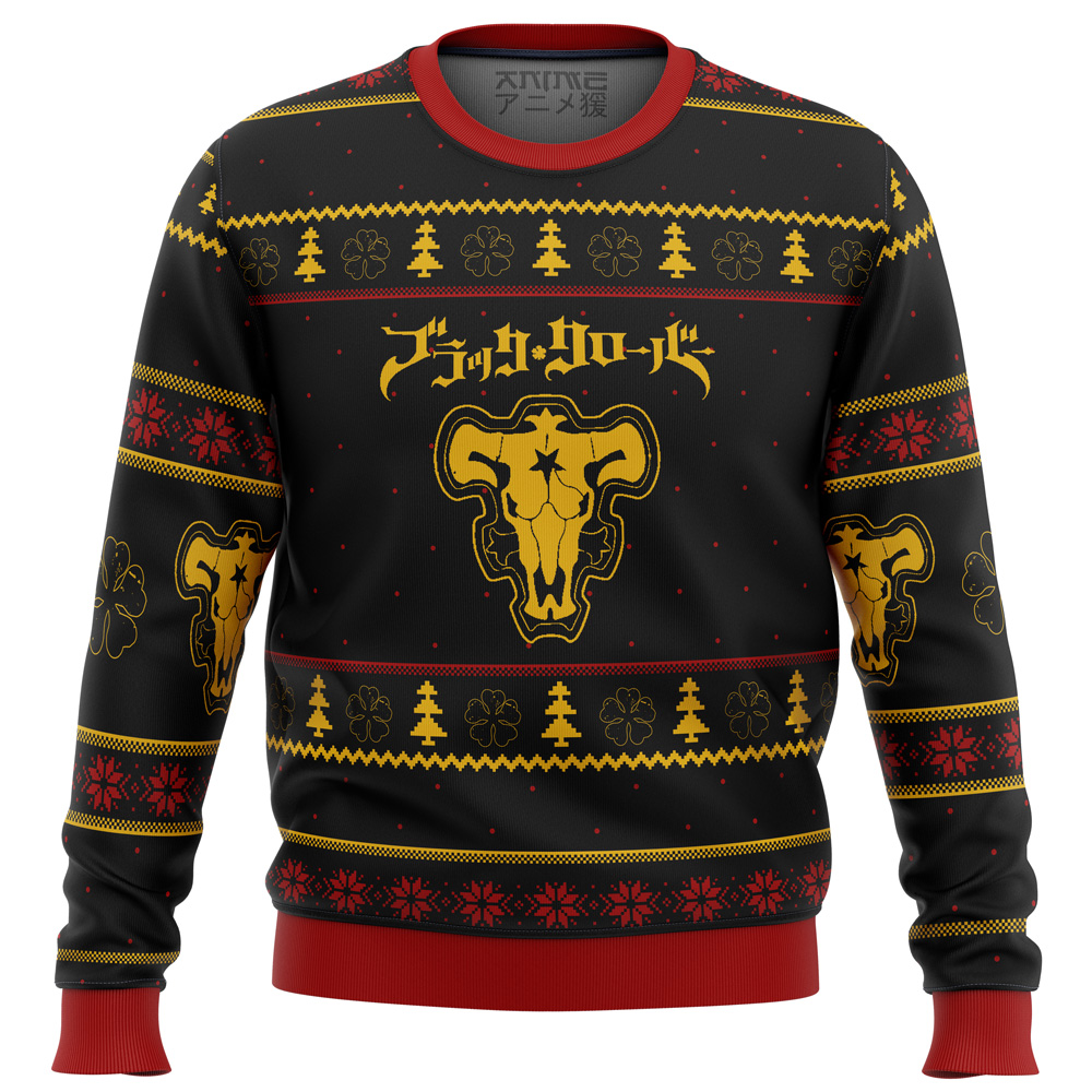 black clover bulls ugly christmas sweater ana2207 7358 - Fandomaniax Store