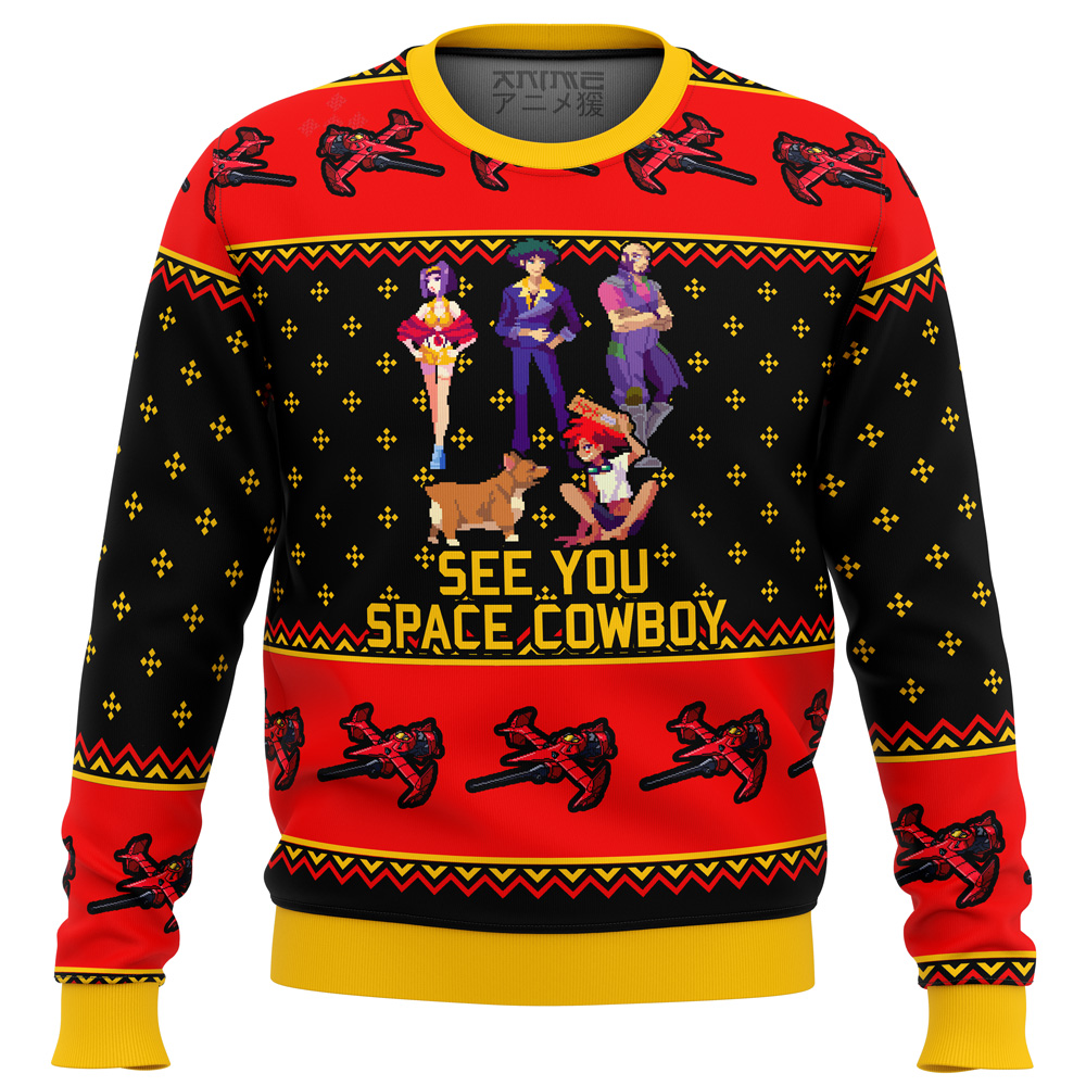 cowboy bebop see you space cowboy ugly christmas sweater ana2207 6716 - Fandomaniax Store