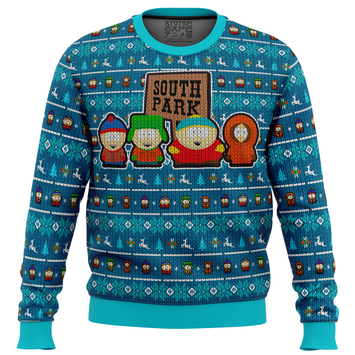 crazy main characters south park ugly christmas sweater ana2207 5724 - Fandomaniax Store