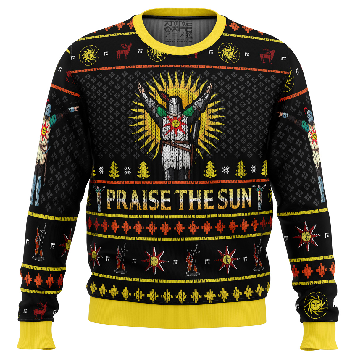 dark souls praise the sun ugly christmas sweater ana2207 4294 - Fandomaniax Store