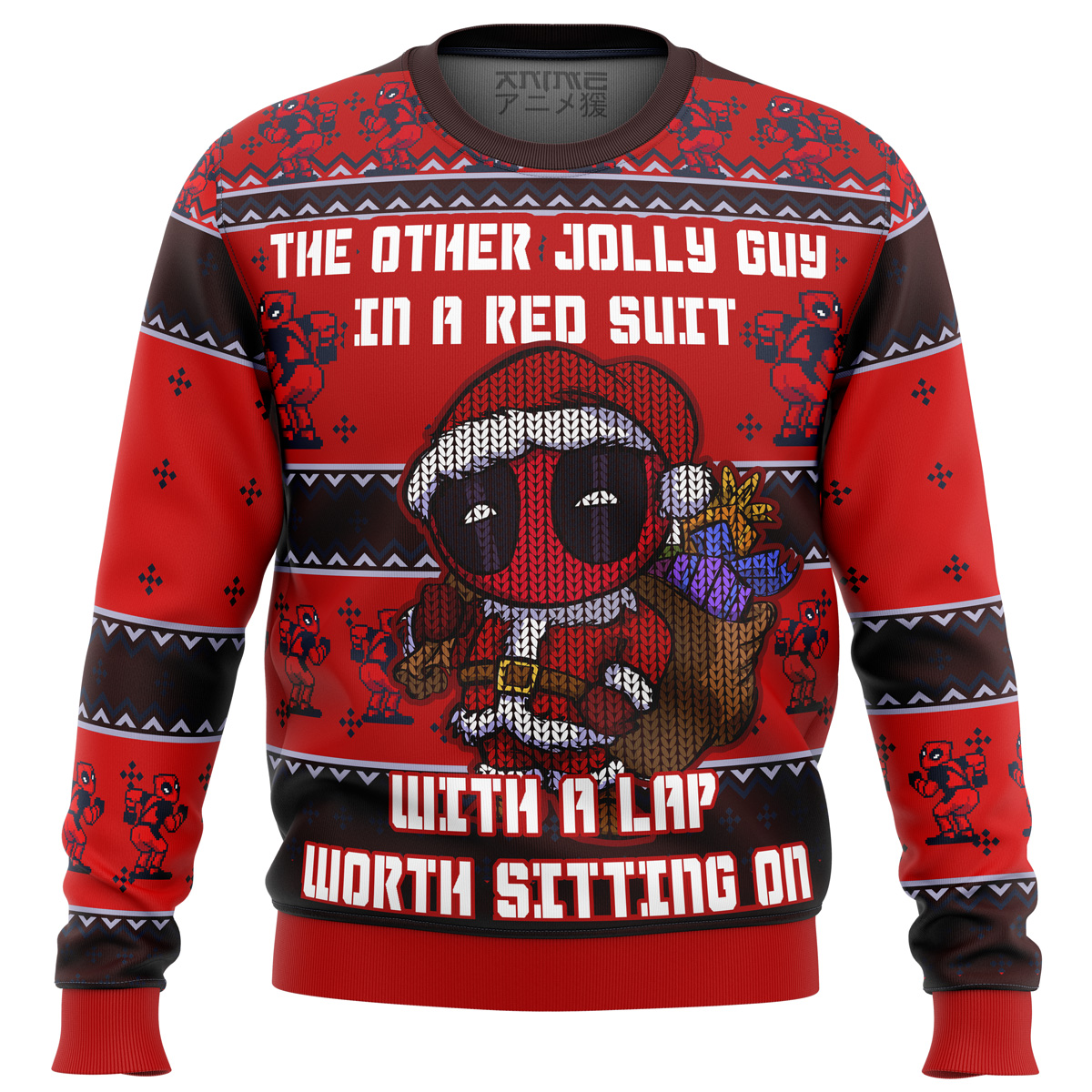 deadpool jolly red guy ugly christmas sweater ana2207 6584 - Fandomaniax Store