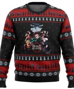 demon slayer poster ugly christmas sweater ana2207 7122 - Fandomaniax Store