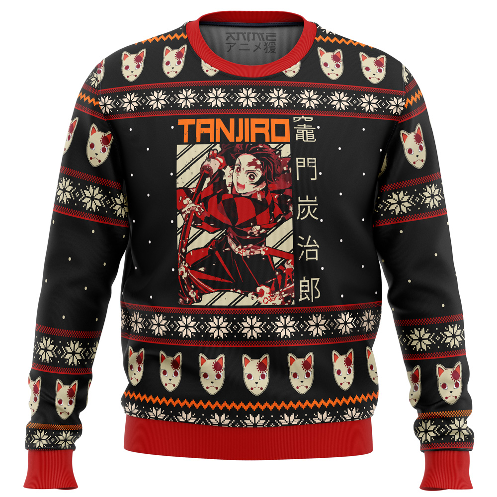 demon slayer tanjiro ugly christmas sweater ana2207 4561 - Fandomaniax Store