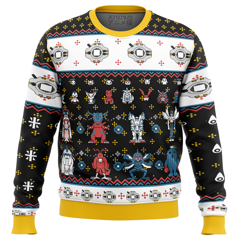 digimon sprites ugly christmas sweater ana2207 3415 - Fandomaniax Store