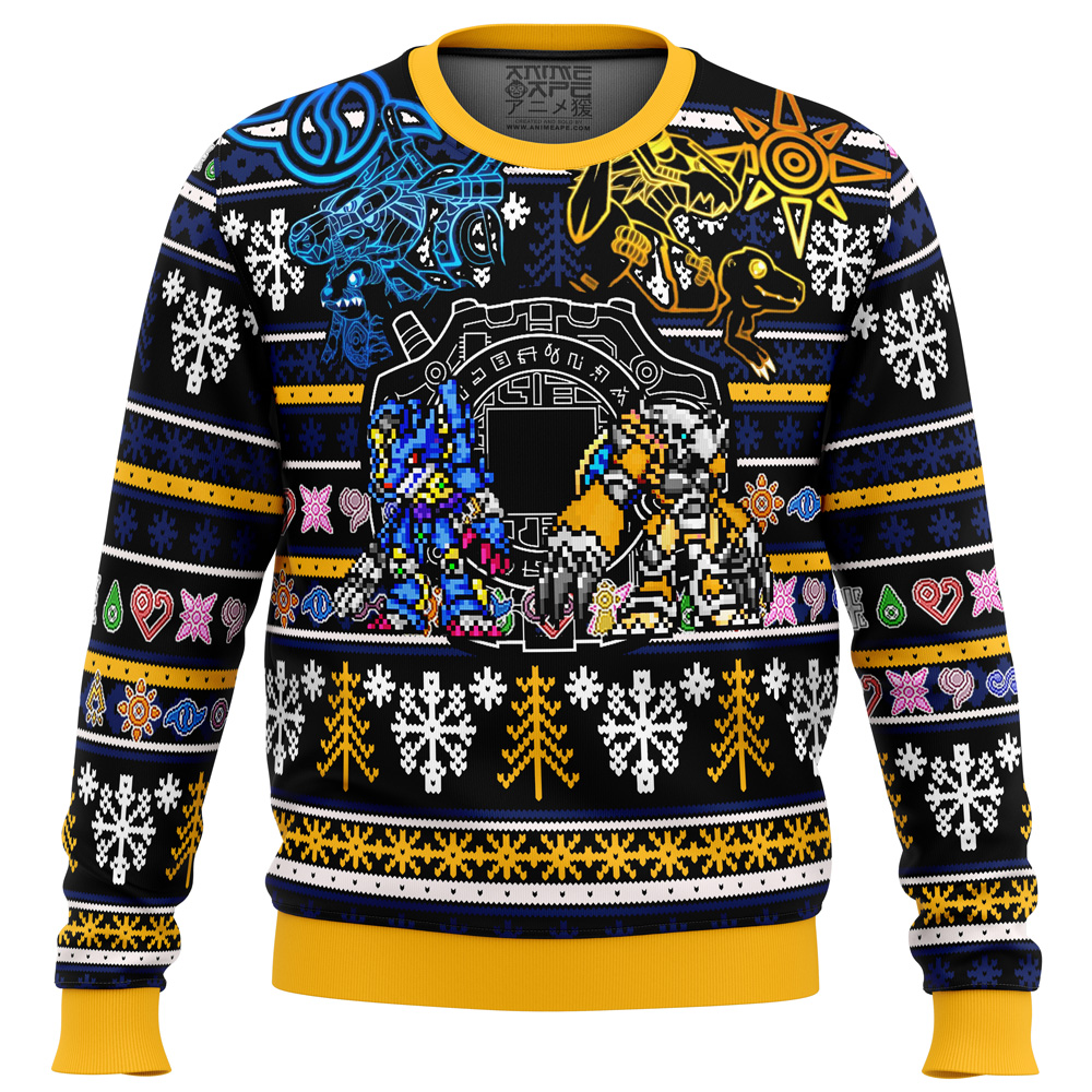 digimon ugly christmas sweater ana2207 2431 - Fandomaniax Store