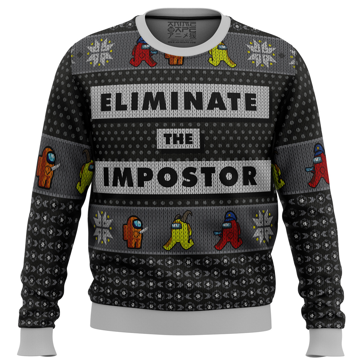 eliminate the impostor among us ugly christmas sweater ana2207 4999 - Fandomaniax Store