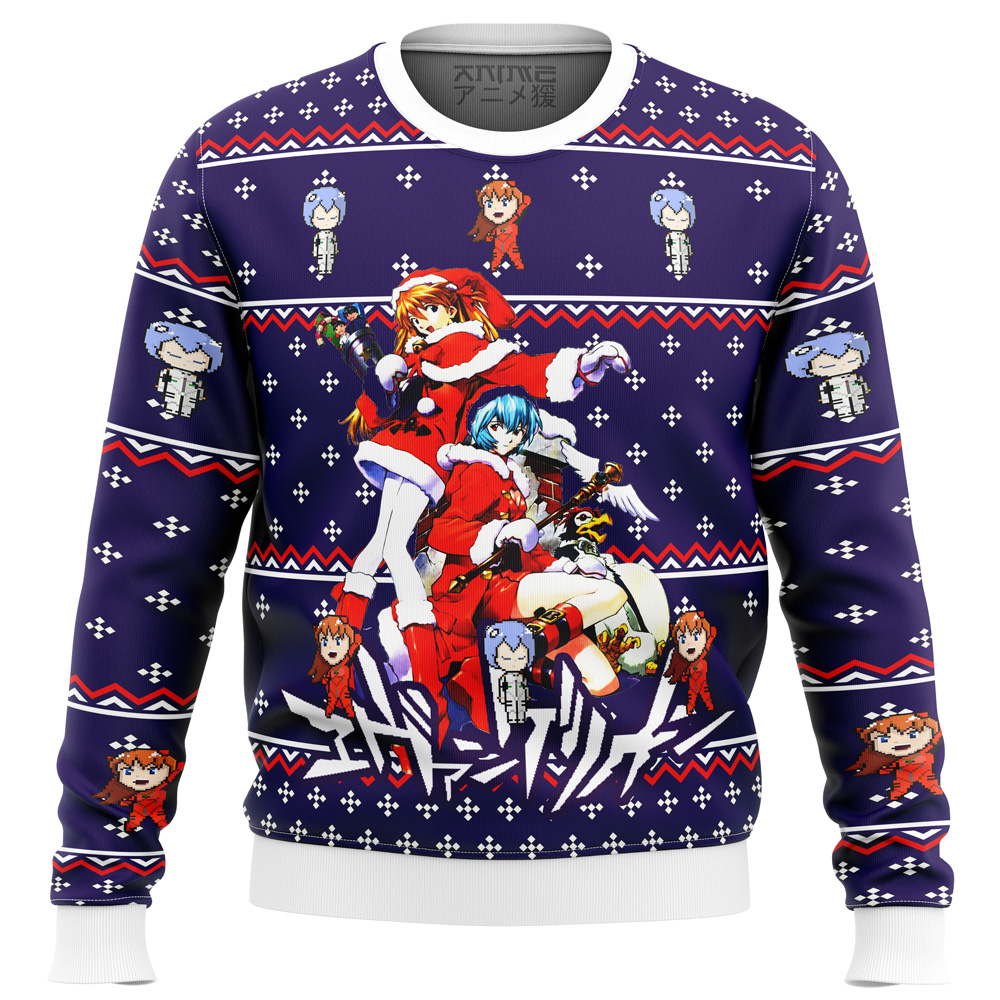 evangelion holiday ugly christmas sweater ana2207 4290 - Fandomaniax Store