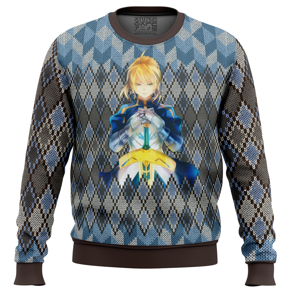 fate zero saber ugly christmas sweater ana2207 6089 - Fandomaniax Store