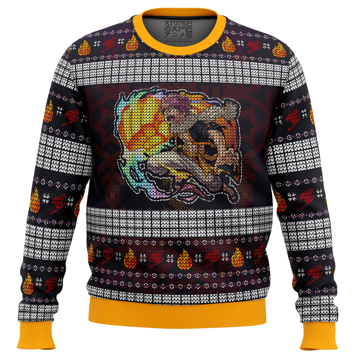fire dragons iron fist dragneel natsu fairy tail ugly christmas sweater ana2207 3686 - Fandomaniax Store