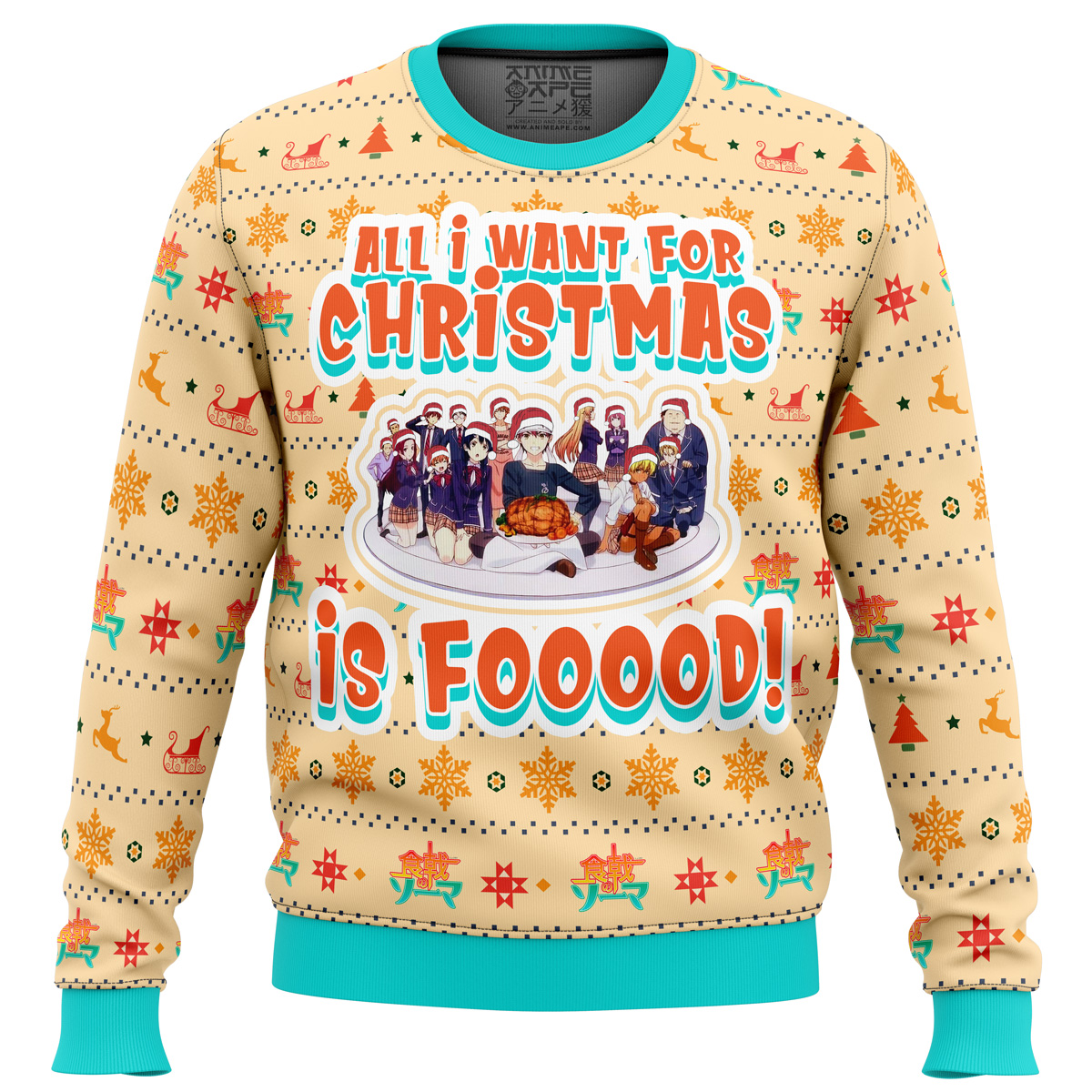 food wars culinary academy ugly christmas sweater ana2207 2219 - Fandomaniax Store