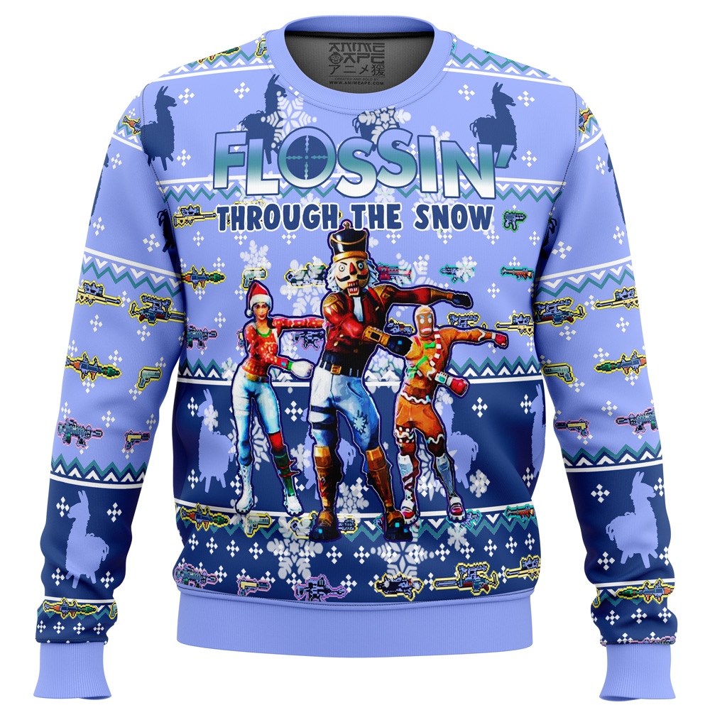 fortnite snow floss ugly christmas sweater ana2207 5841 - Fandomaniax Store