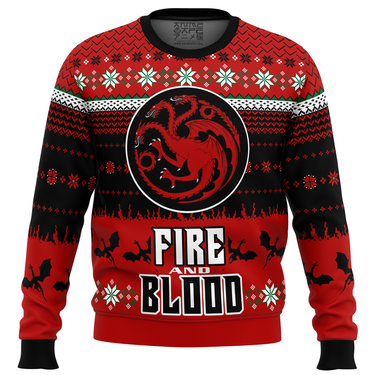 game of thrones fire and blood ugly christmas sweater ana2207 1315 - Fandomaniax Store