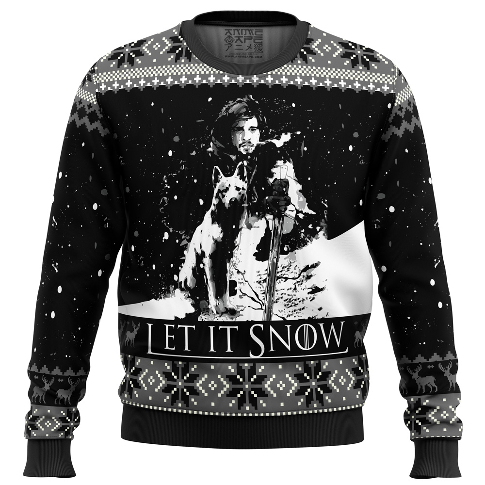game of thrones let it snow black and white ugly christmas sweater ana2207 1200 - Fandomaniax Store