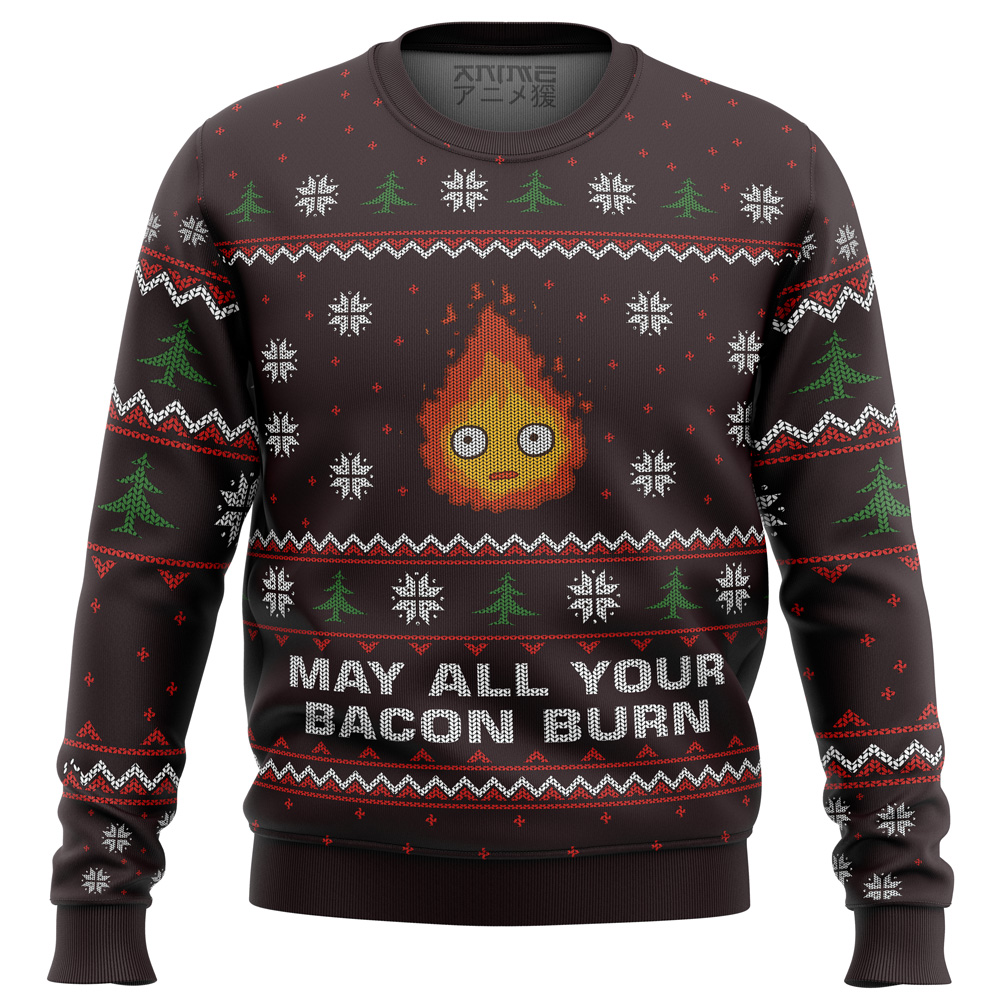 ghibli may all your bacon burn ugly christmas sweater ana2207 7122 - Fandomaniax Store