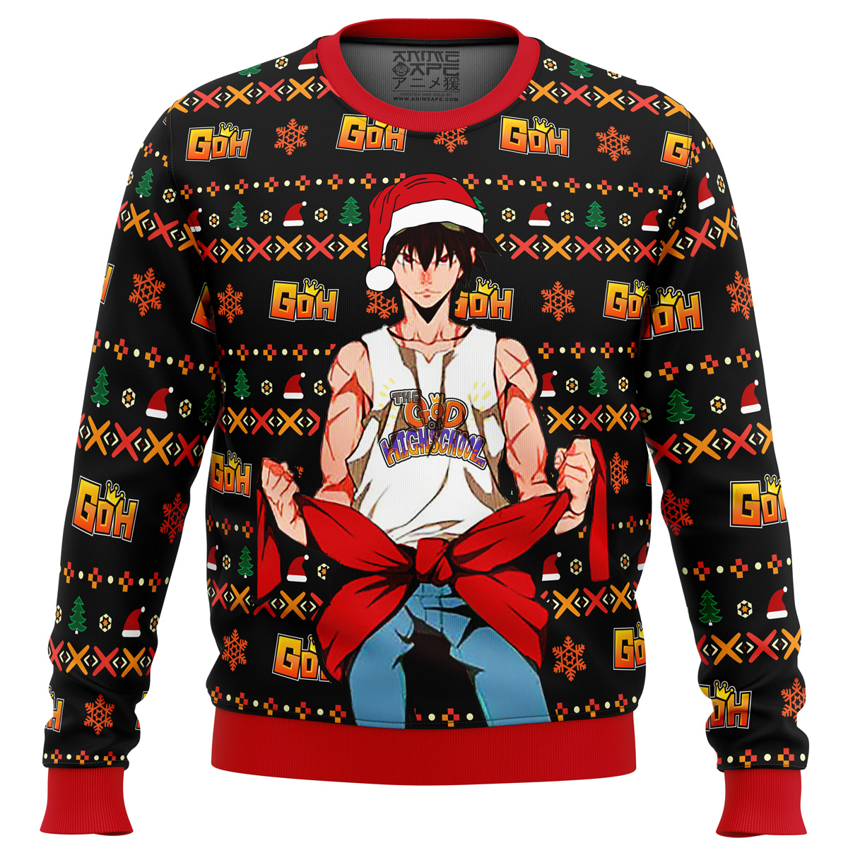 god of high school santa jin mori ugly christmas sweater ana2207 1203 - Fandomaniax Store