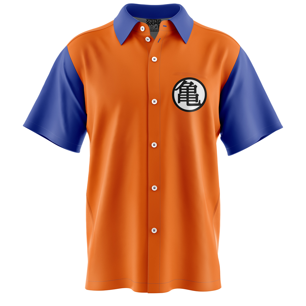 goku kame kai dragon ball z short sleeve button down shirt ana2207 6246 - Fandomaniax Store