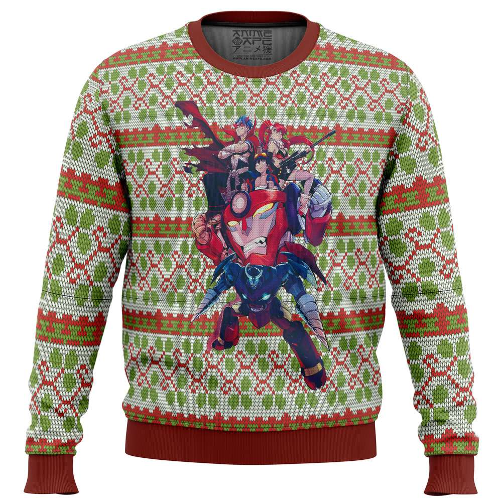 gurren lagann ugly christmas sweater ana2207 8898 - Fandomaniax Store
