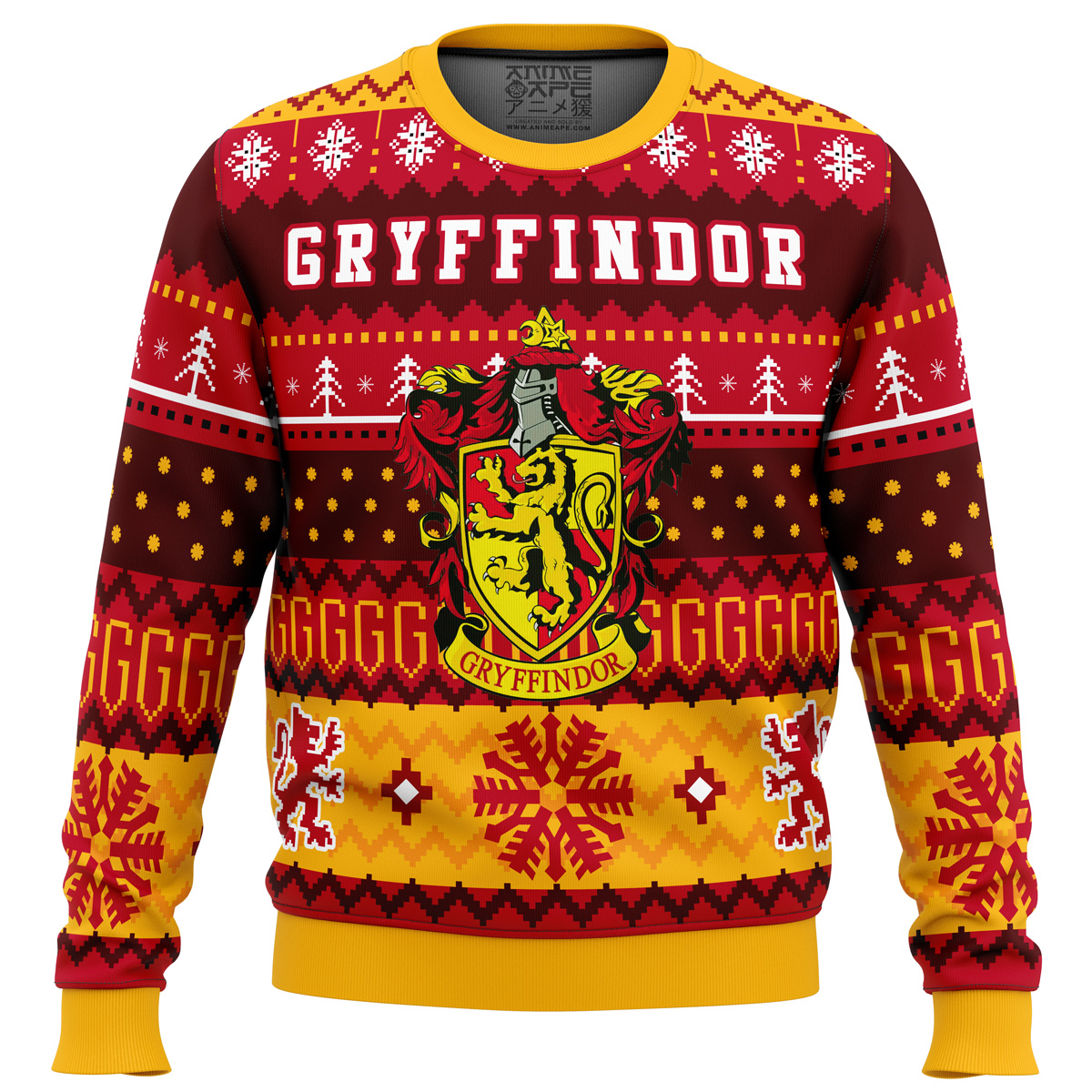 harry potter gryffindor house ugly christmas sweater ana2207 8490 - Fandomaniax Store