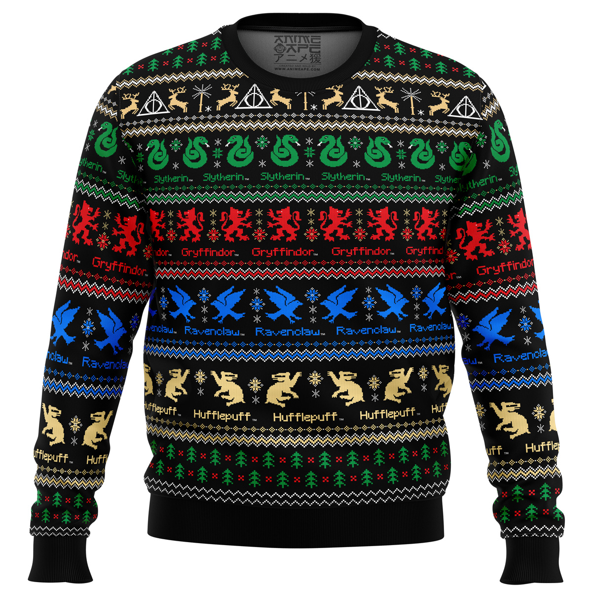 harry potter hogwarts houses ugly christmas sweater ana2207 2791 - Fandomaniax Store