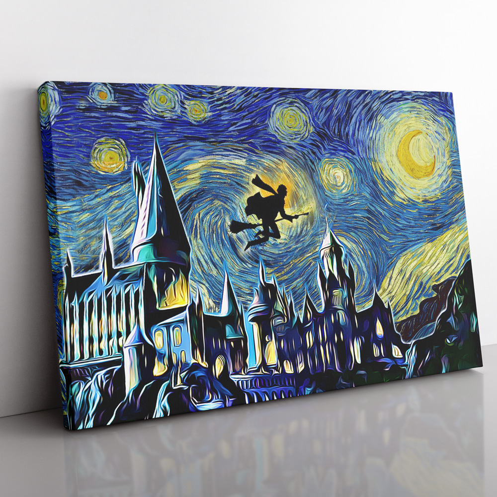 harry potter starry night hogwarts canvas print wall art ana2207 2287 - Fandomaniax Store