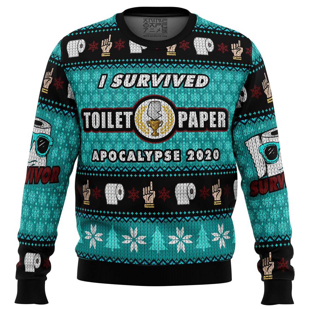 i survived toilet paper apocalypse 2020 ugly christmas sweater ana2207 3105 - Fandomaniax Store