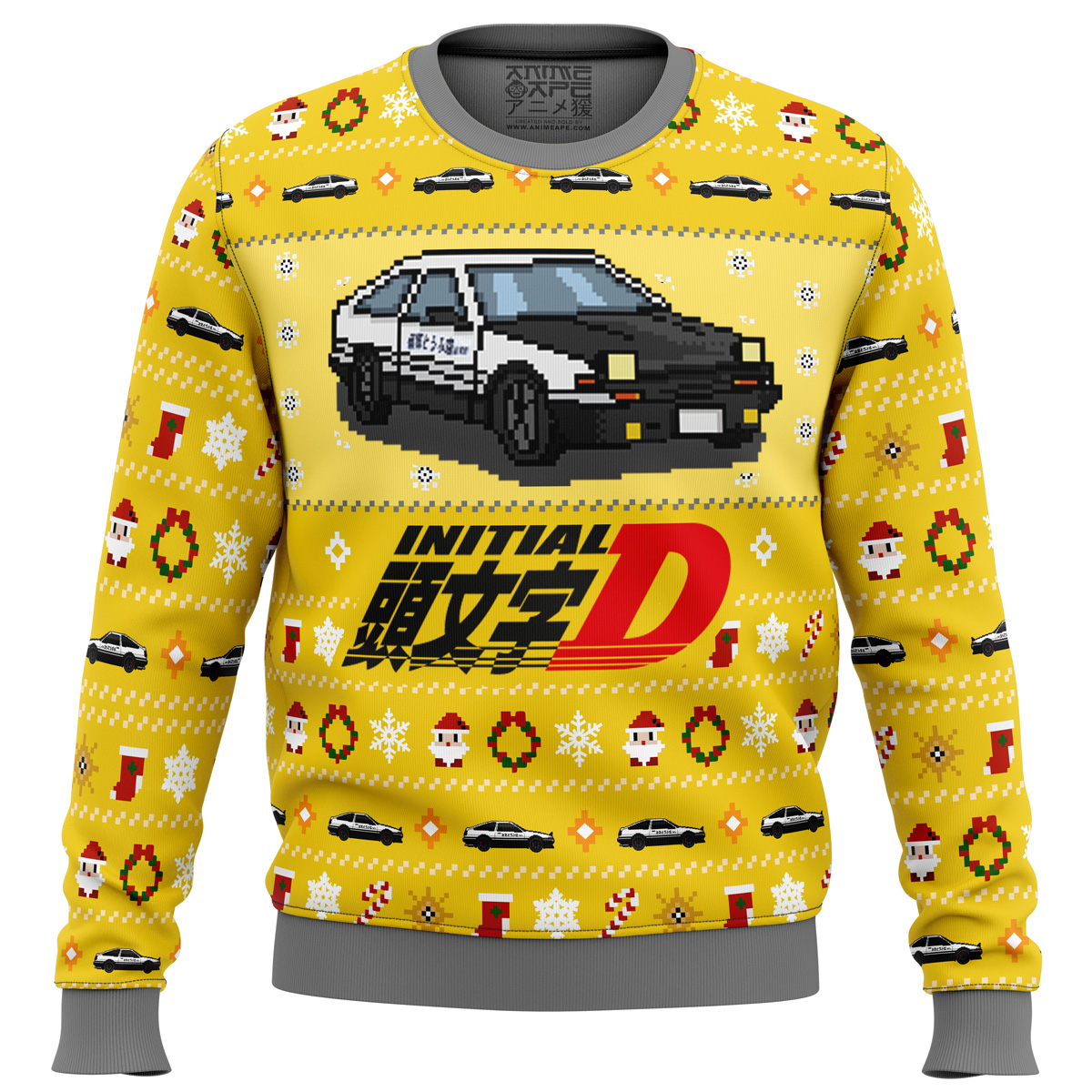 initial d classic toyota car ugly christmas sweater ana2207 1284 - Fandomaniax Store