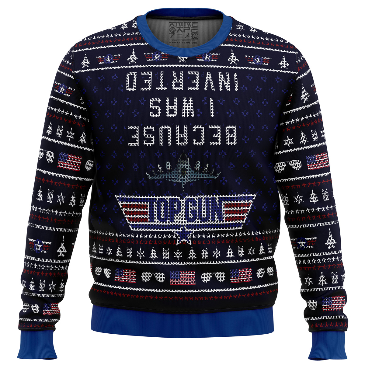 inverted top gun ugly christmas sweater ana2207 7595 - Fandomaniax Store