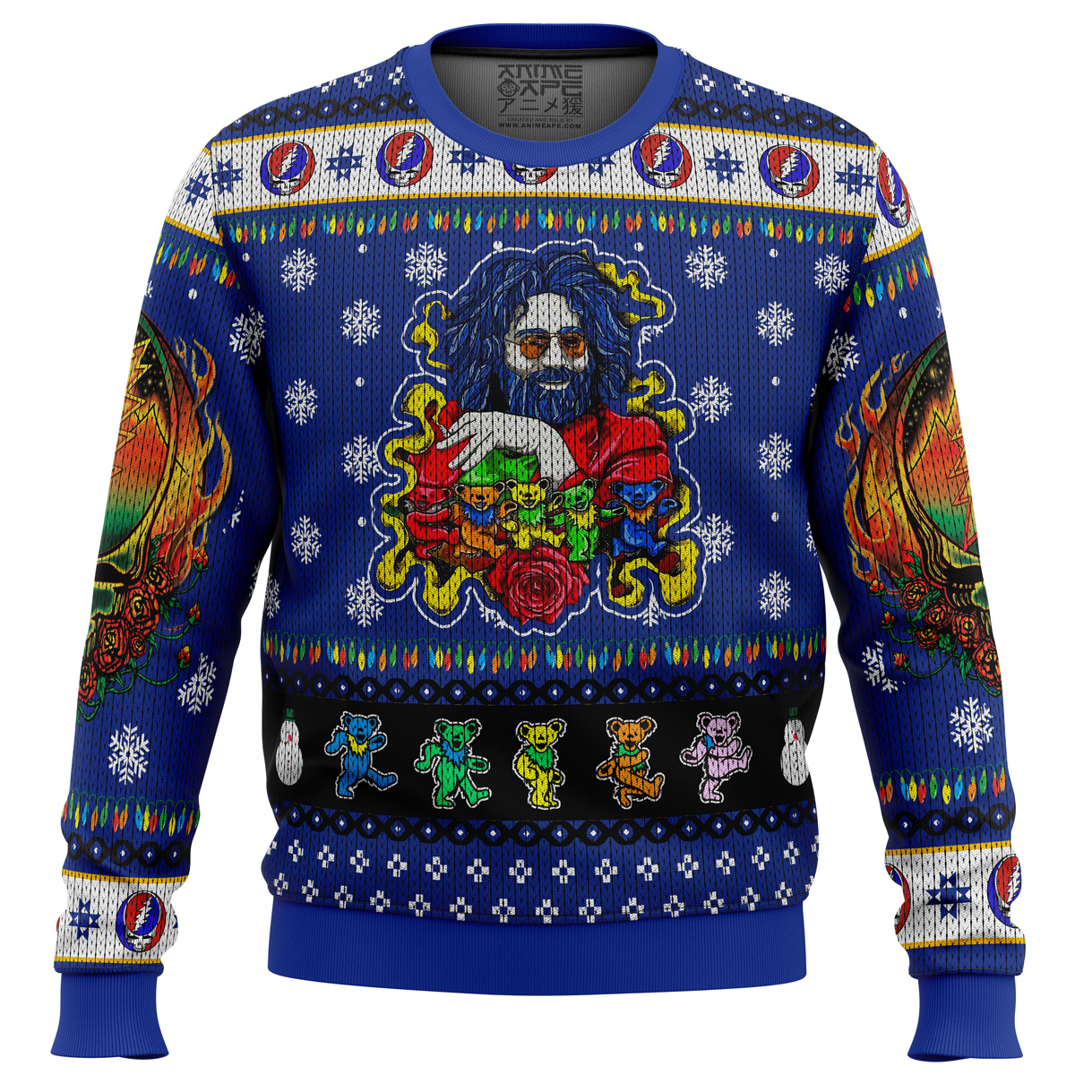 jerry garcia grateful dead ugly christmas sweater ana2207 6058 - Fandomaniax Store