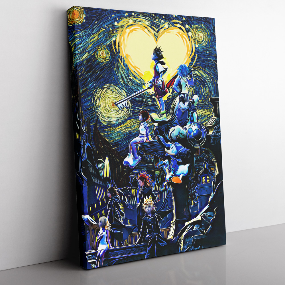 kingdom hearts starry night canvas print wall art ana2207 6356 - Fandomaniax Store