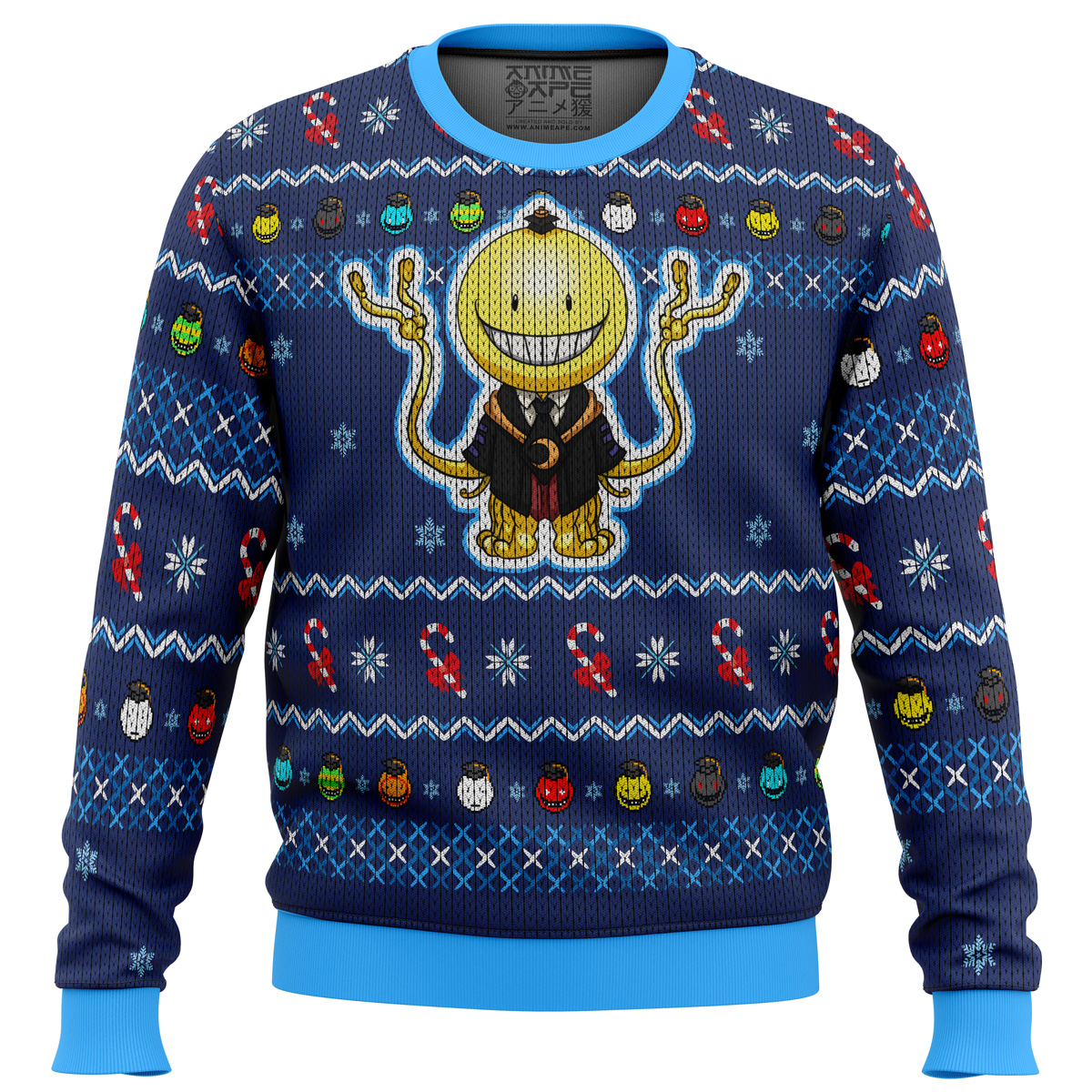 koro sensei tentacles assassination classroom ugly christmas sweater ana2207 4966 - Fandomaniax Store