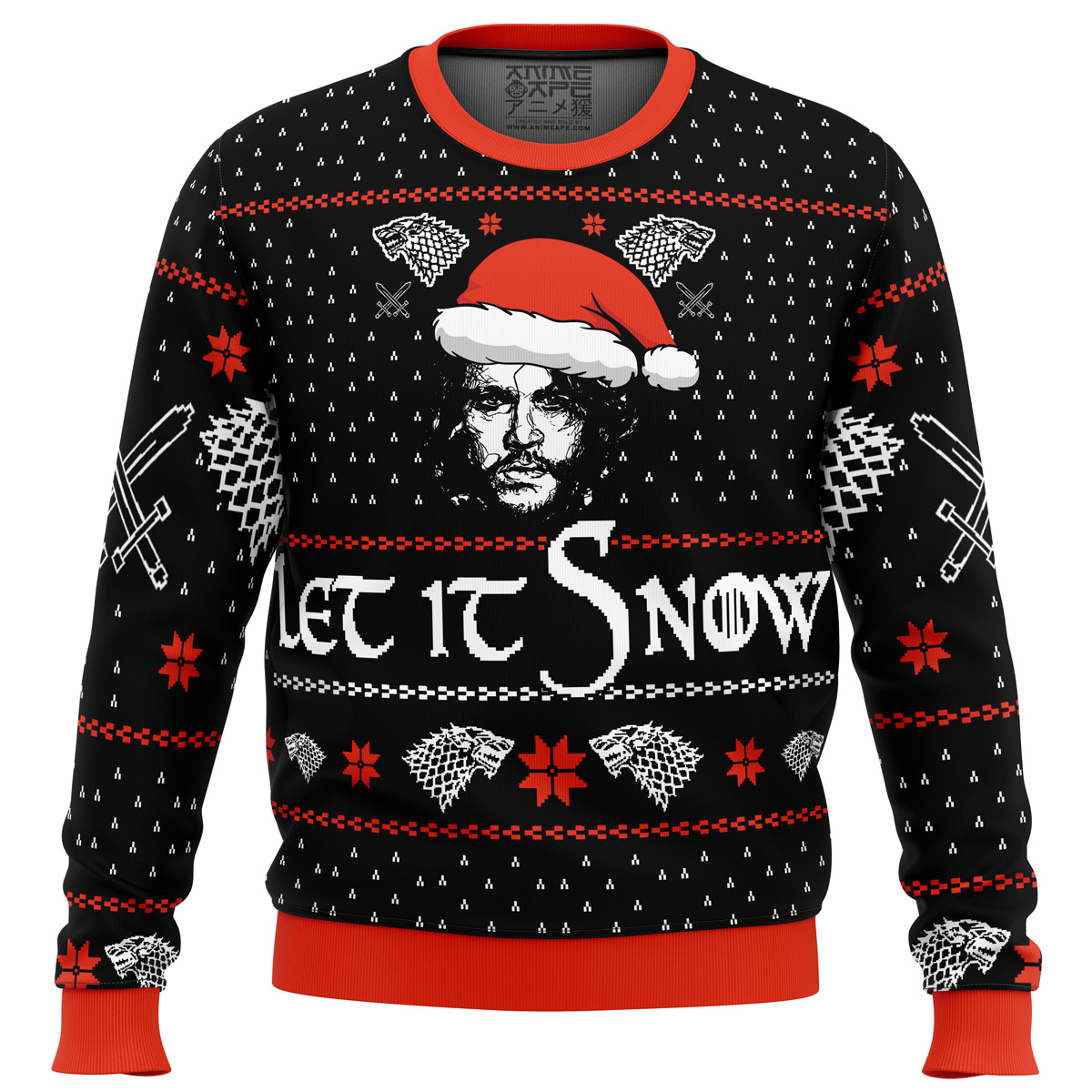let it snow jon game of thrones ugly christmas sweater ana2207 8651 - Fandomaniax Store