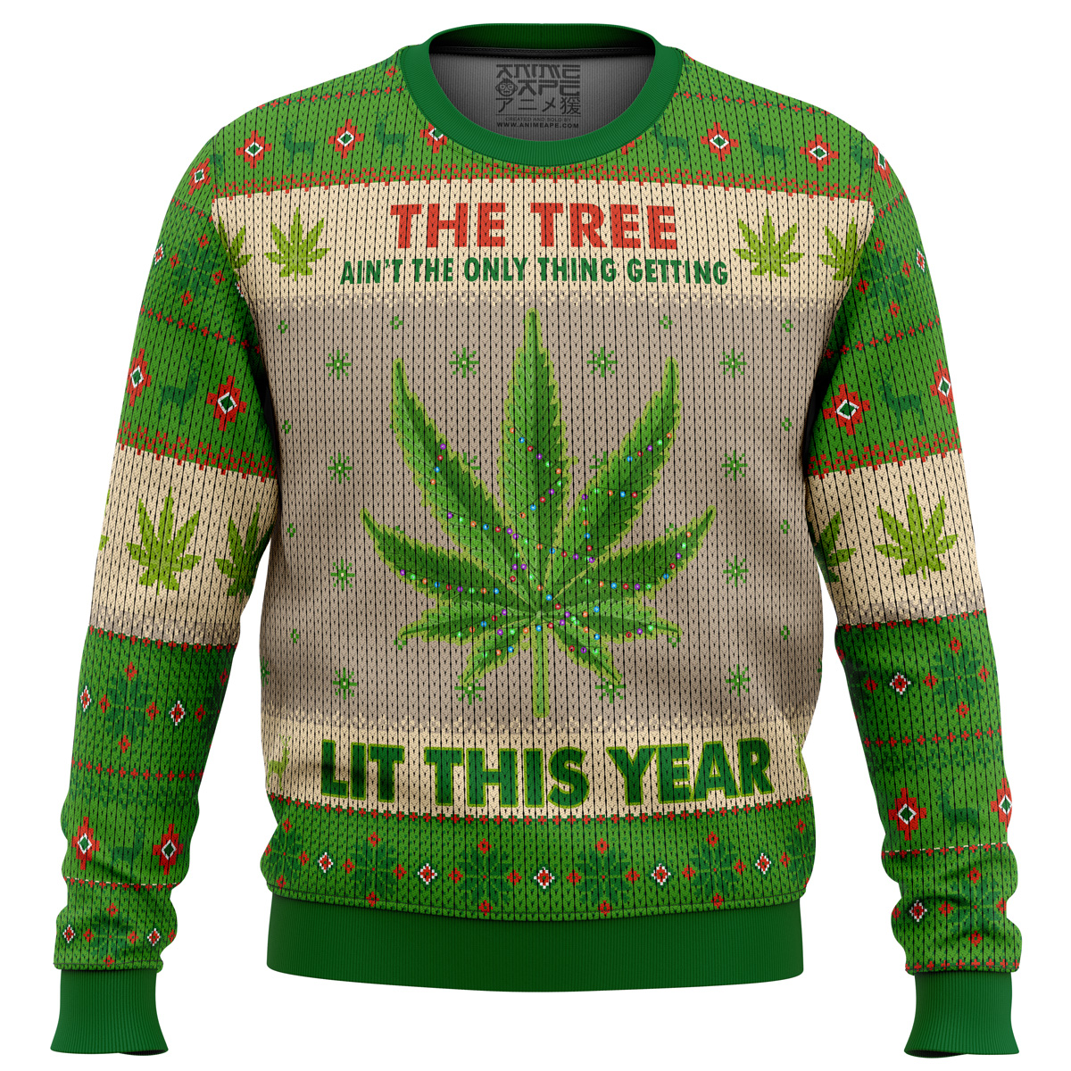 lit this year weed ugly christmas sweater ana2207 7230 - Fandomaniax Store