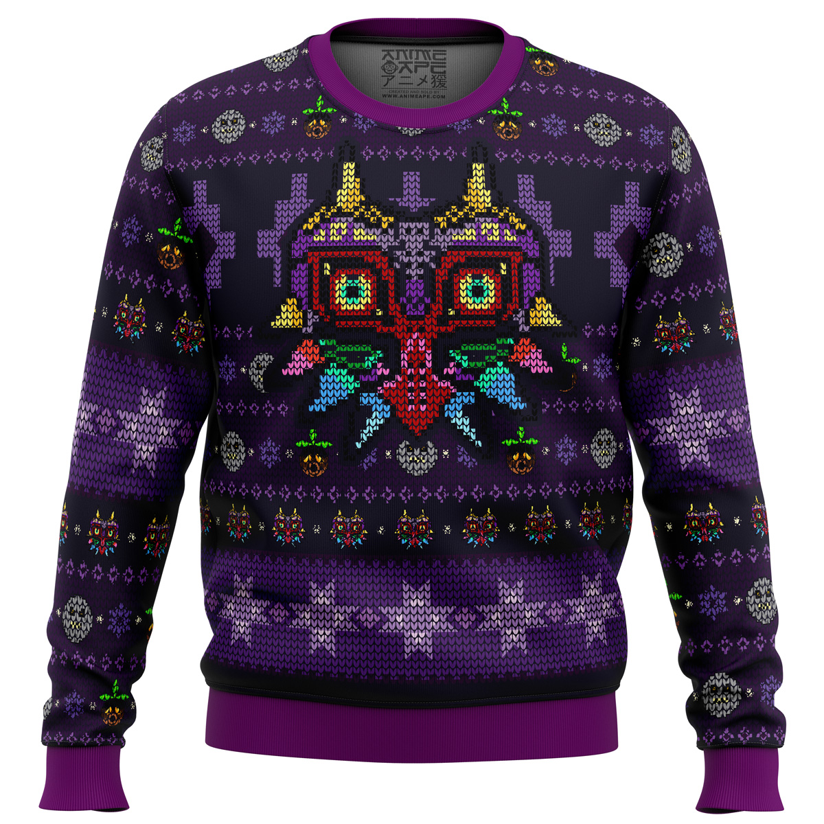 majoras mask seamless pattern legend of zelda ugly christmas sweater ana2207 8676 - Fandomaniax Store