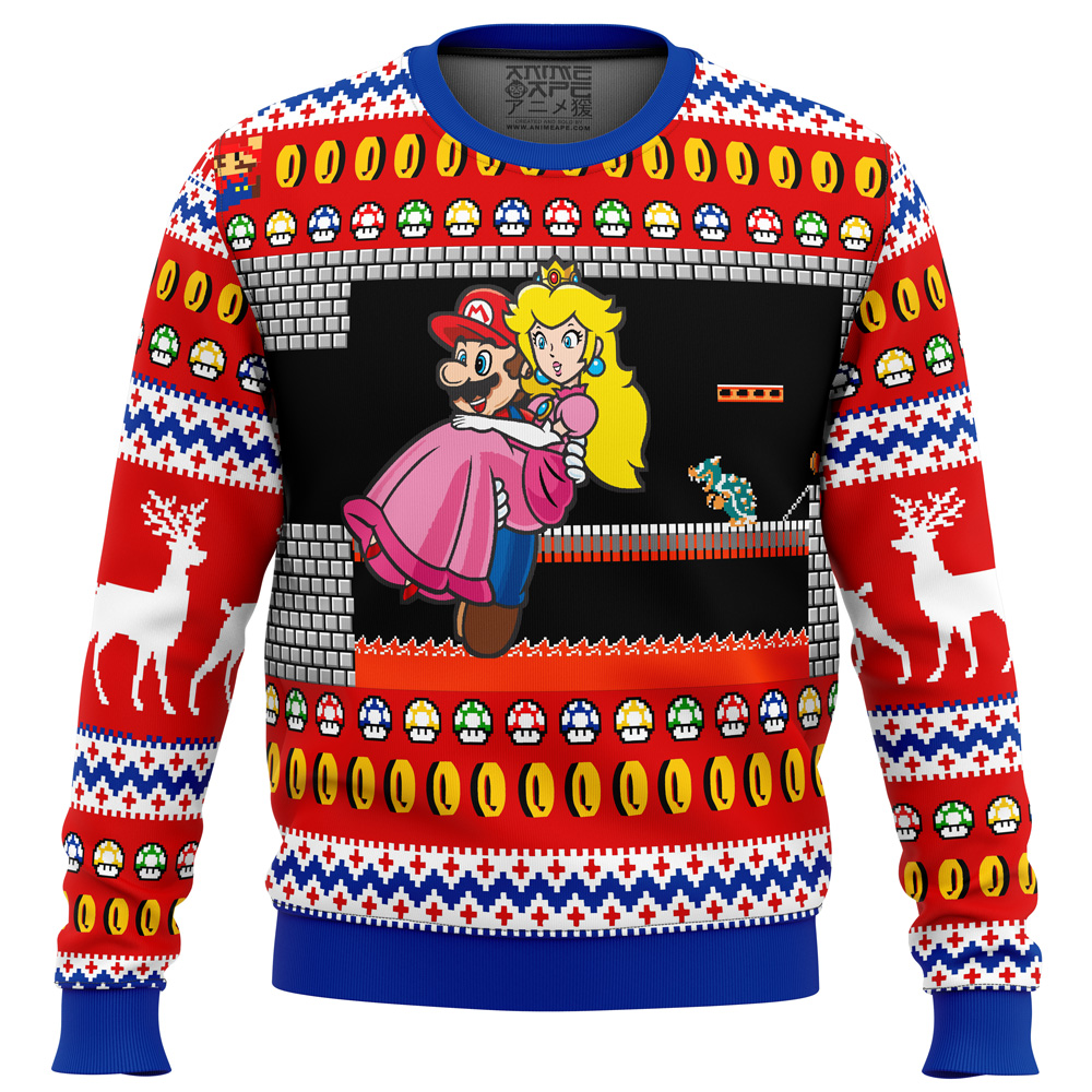 mario bowsers castle ugly christmas sweater ana2207 4387 - Fandomaniax Store