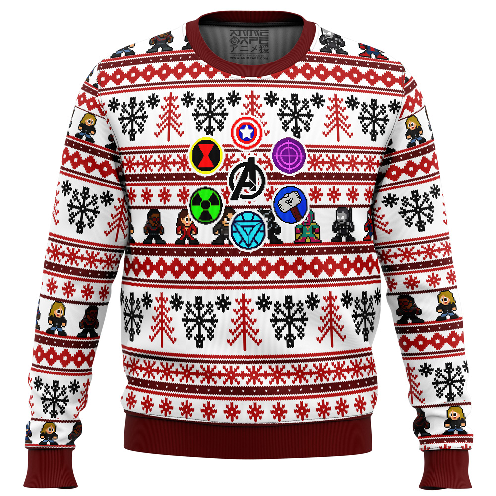 marvel avengers retro ugly christmas sweater ana2207 3201 - Fandomaniax Store