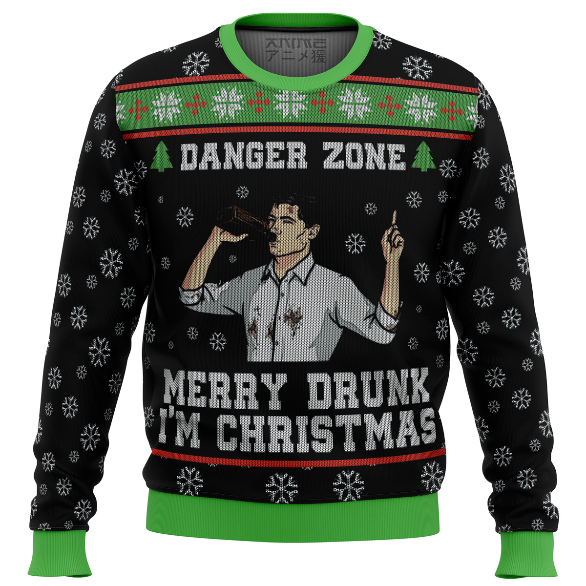 merry drunk im christmas sterling archer black ugly christmas sweater ana2207 6176 - Fandomaniax Store