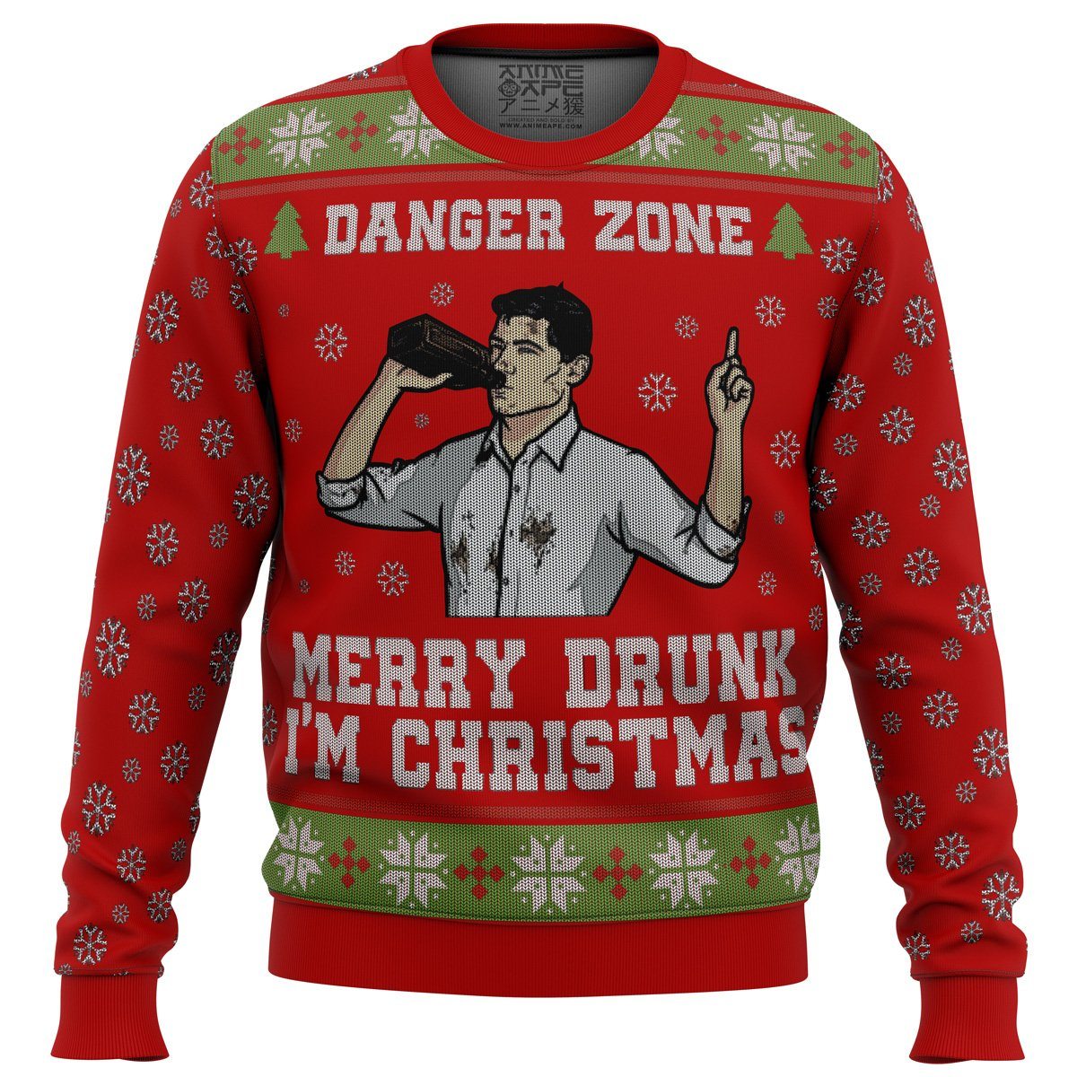 merry drunk im christmas sterling archer ugly christmas sweater ana2207 7323 - Fandomaniax Store
