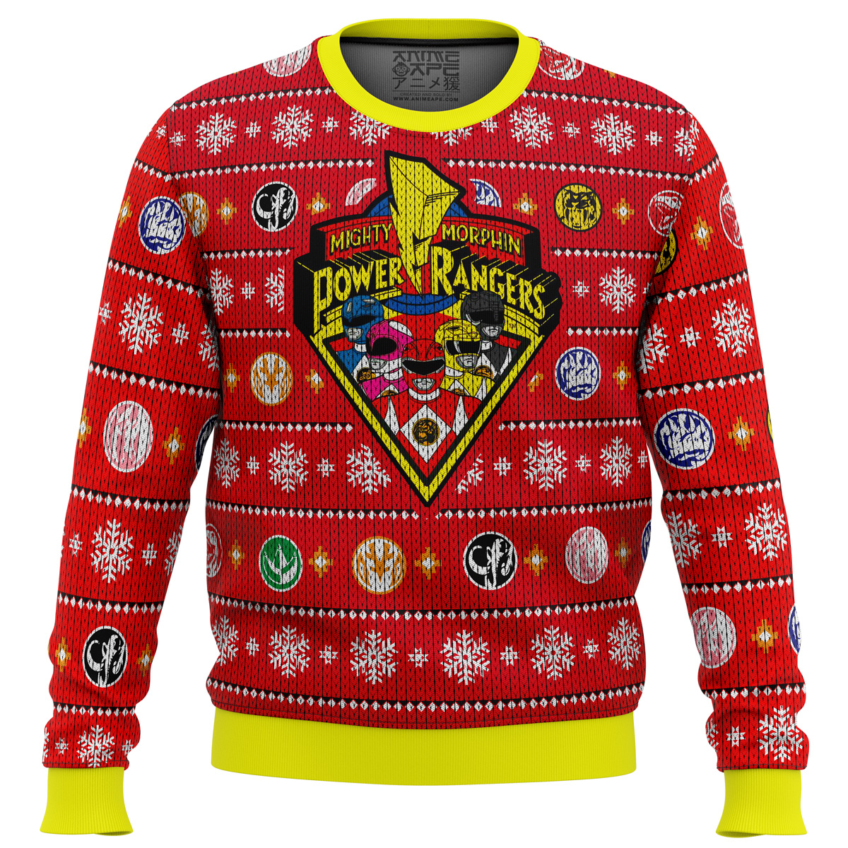 mighty morphin power rangers ugly christmas sweater ana2207 2905 - Fandomaniax Store