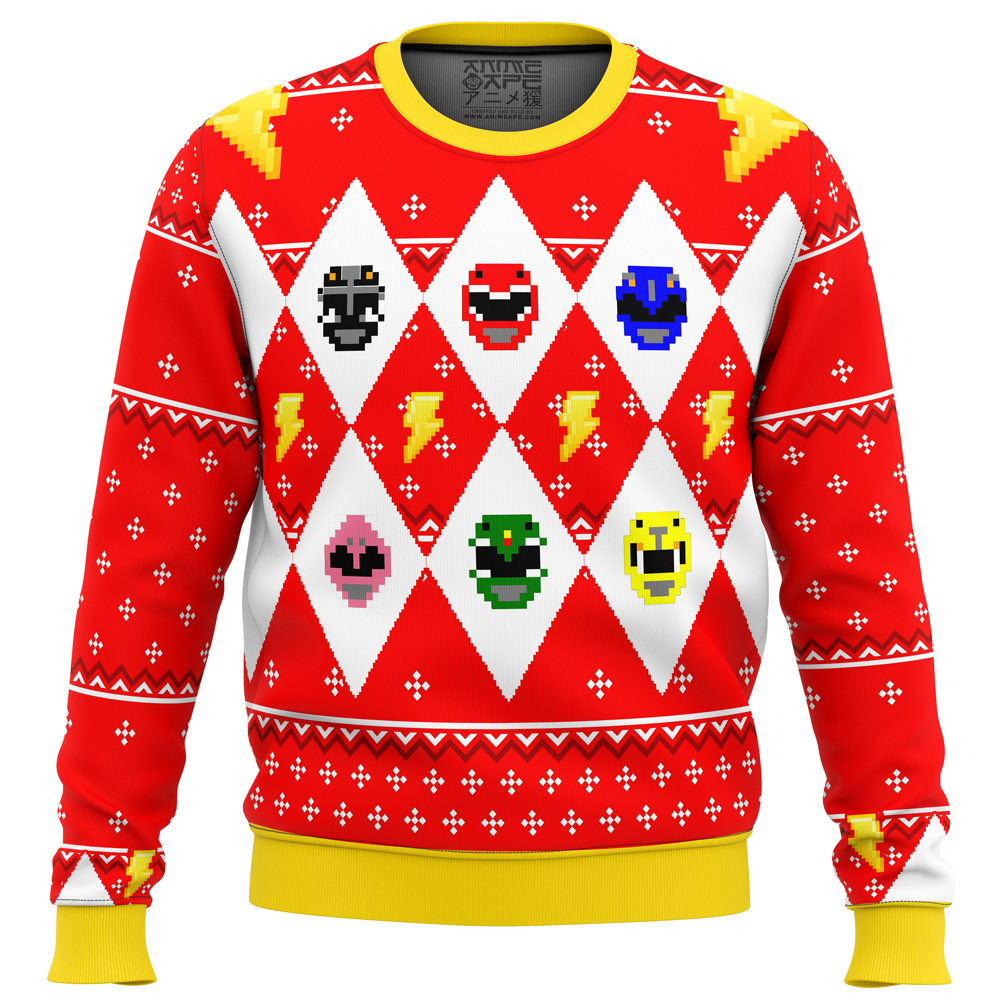 mighty morphin power rangers ugly christmas sweater ana2207 7389 - Fandomaniax Store