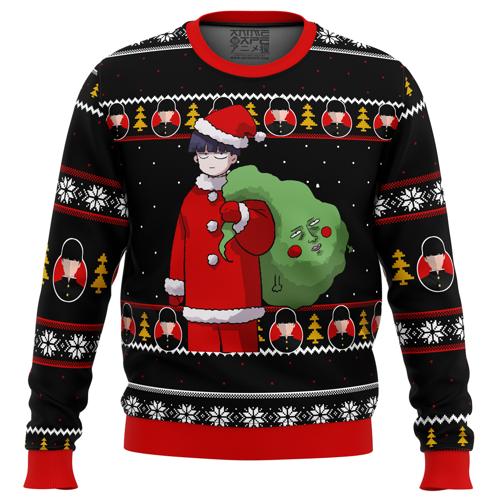 mob psycho 100 santa ugly christmas sweater ana2207 2547 - Fandomaniax Store