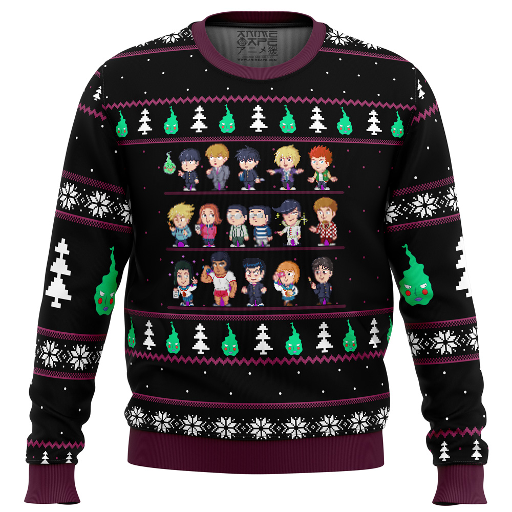 mob psycho 100 sprites ugly christmas sweater ana2207 7537 - Fandomaniax Store