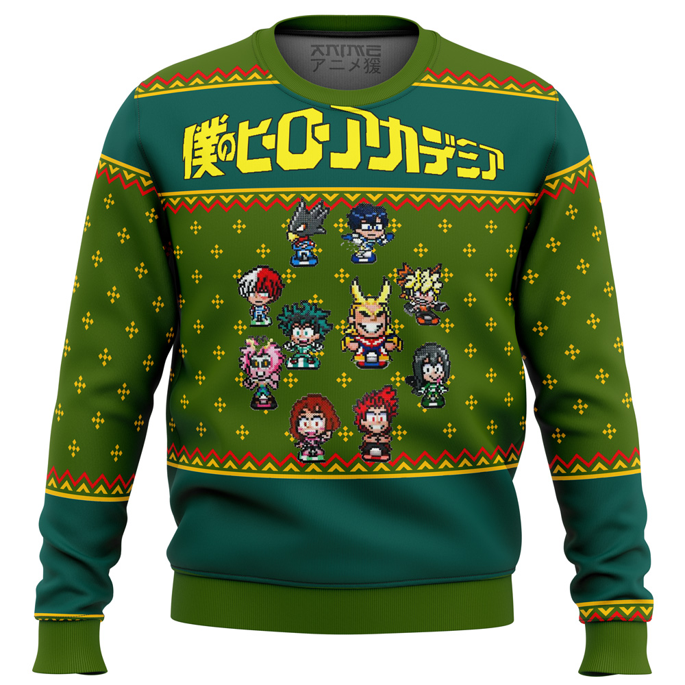 my hero academia sprites ugly christmas sweater ana2207 1012 - Fandomaniax Store