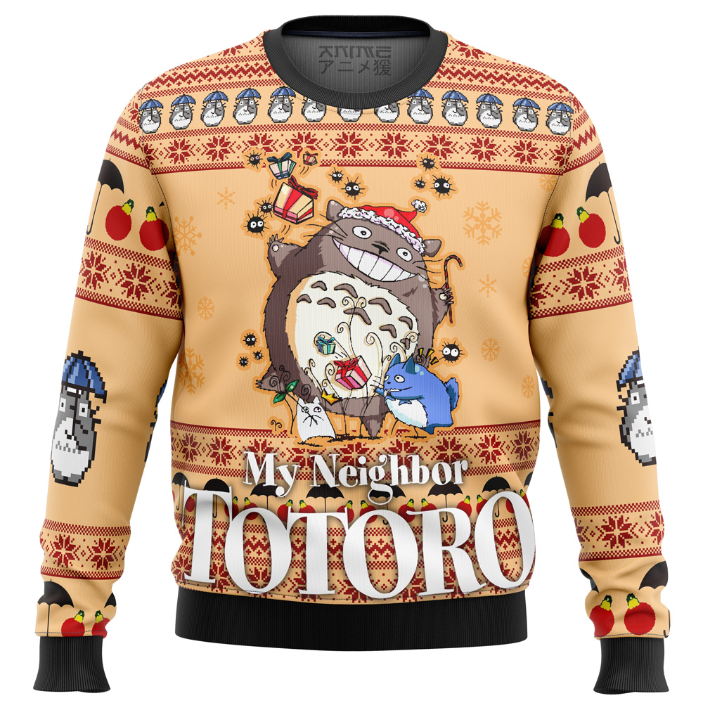my neighbor totoro friends ugly christmas sweater ana2207 6445 - Fandomaniax Store