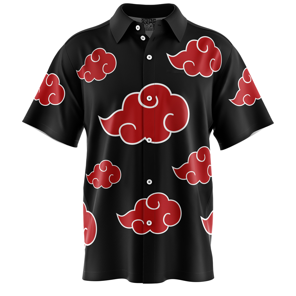 naruto akatsuki casual short sleeve button down shirt ana2207 3256 - Fandomaniax Store