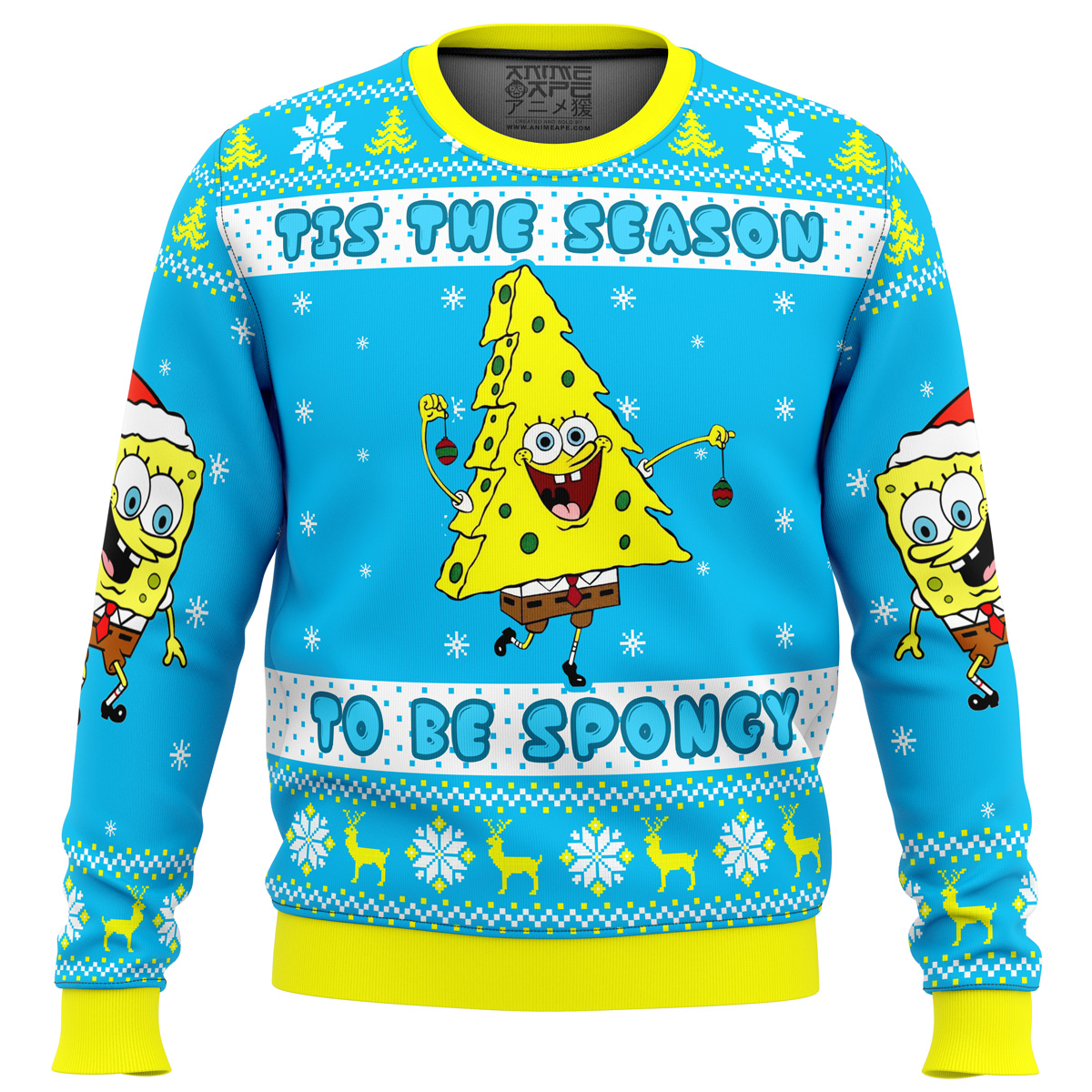 nickelodeon cartoons tis the season to be spongy ugly christmas sweater ana2207 4633 - Fandomaniax Store