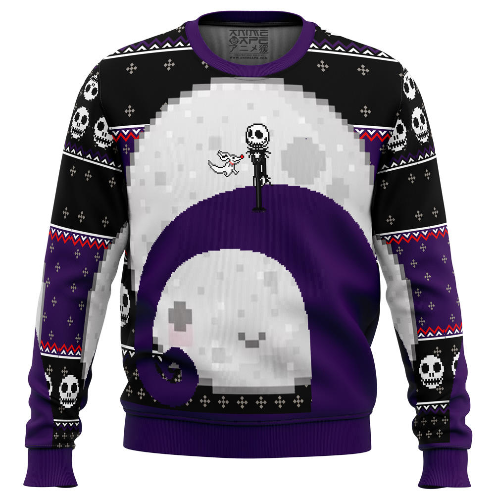 nightmare before christmas jack moon ugly christmas sweater ana2207 7775 - Fandomaniax Store